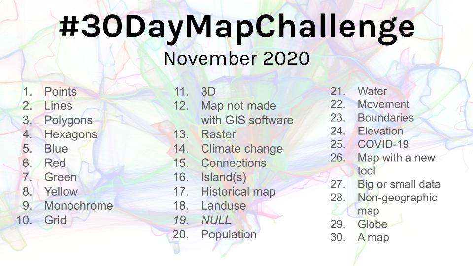 30 Day Map Challenge 2020 30DayMapChallenge Introduction