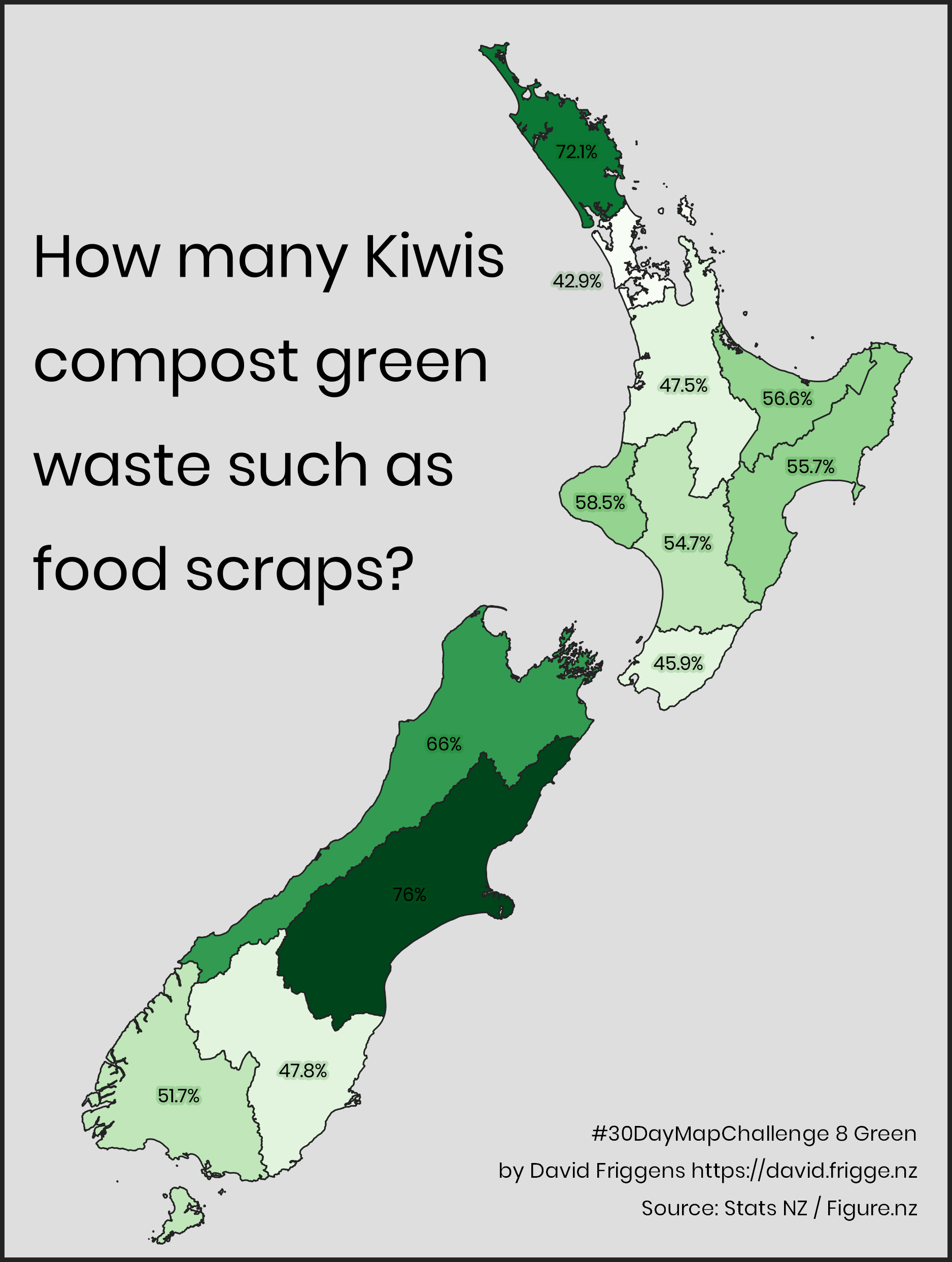 map of New Zealand composters by region