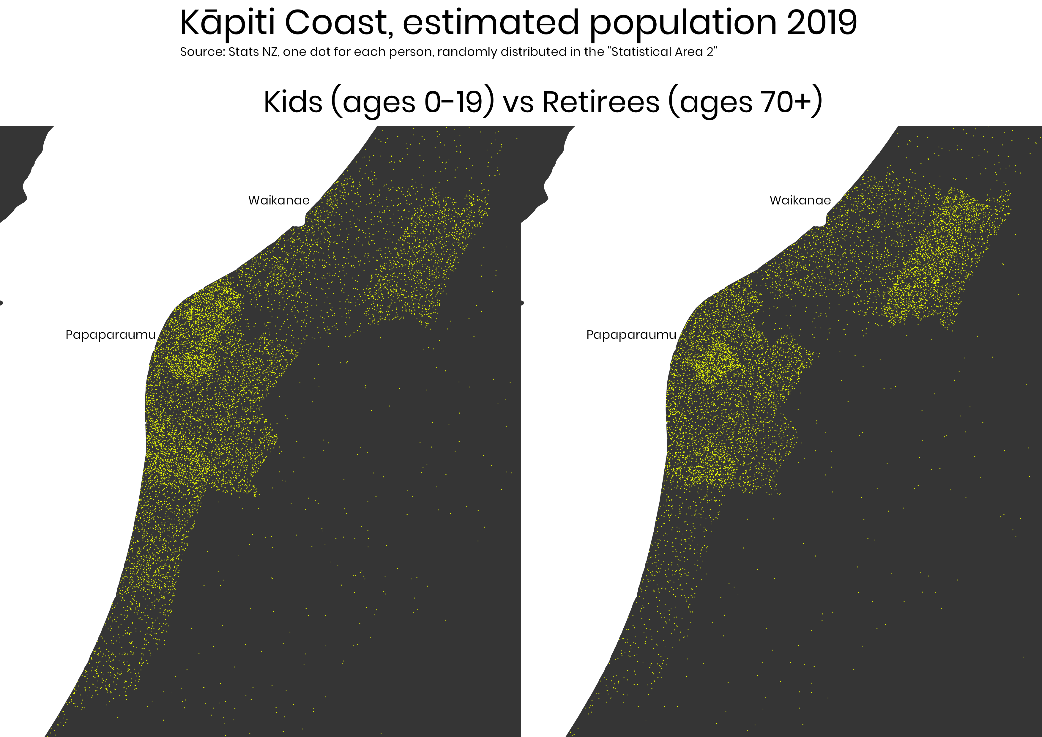 dot density maps of Kāpiti Coast