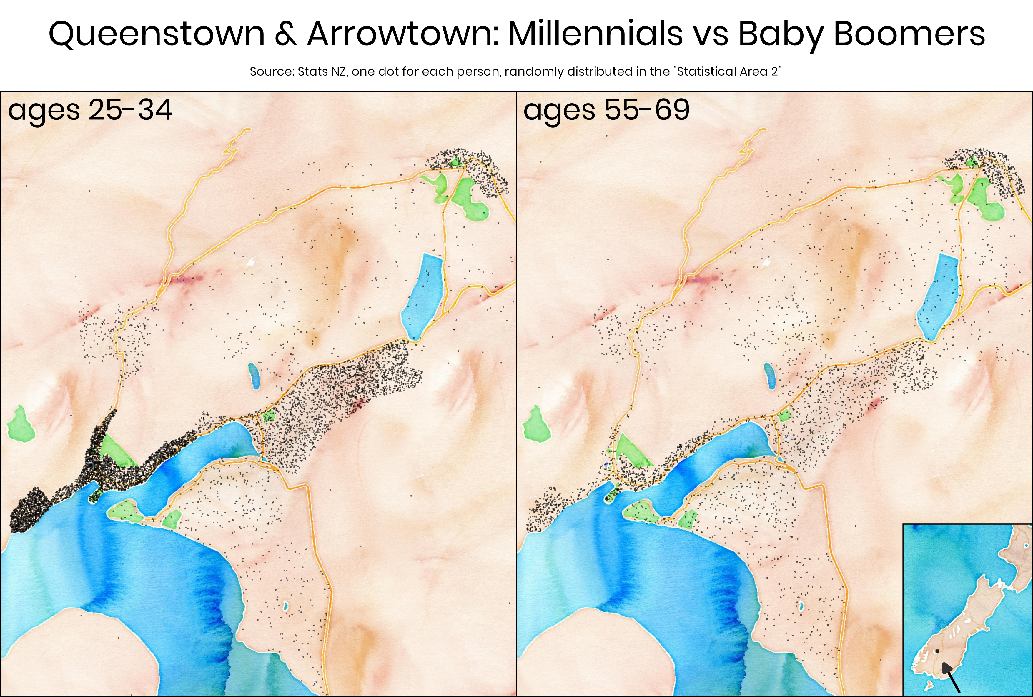 dot density maps of Queenstown